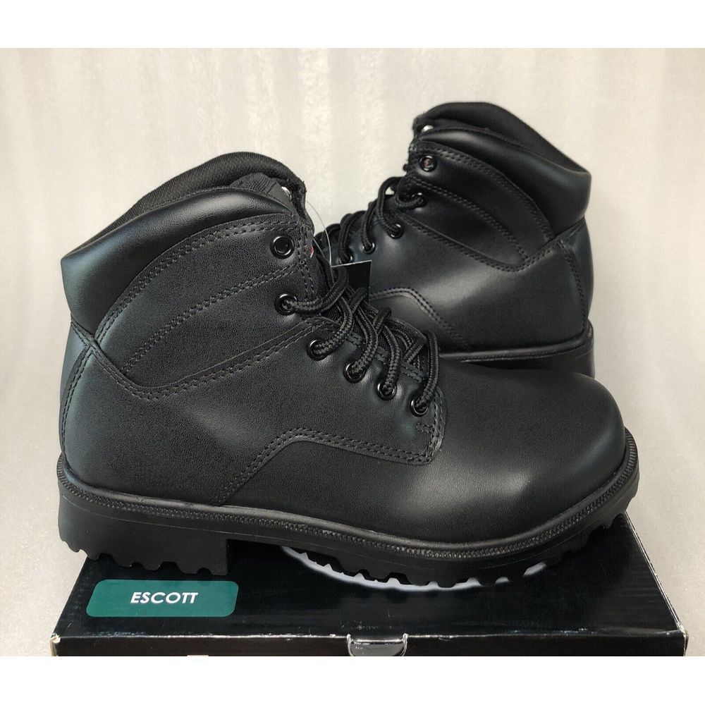 Brahma Escott Men's Soft Toe 6" Black Work Boot Slip &‎ Oil Resistant Size 7.5W